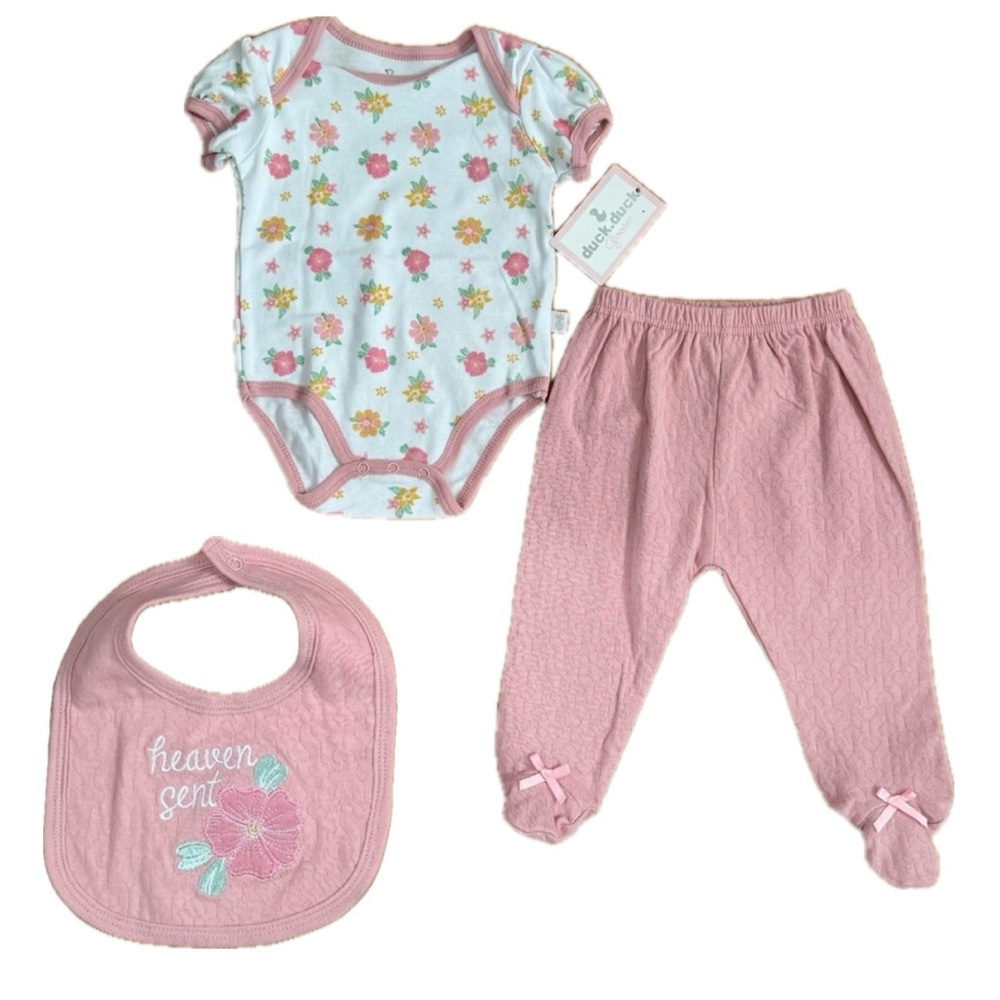 Duck Duck Goose 3 Piece Baby Girl Outfit